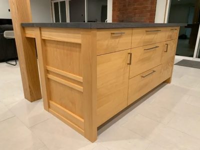 Wooden Kitchen Island Cabinet Installation